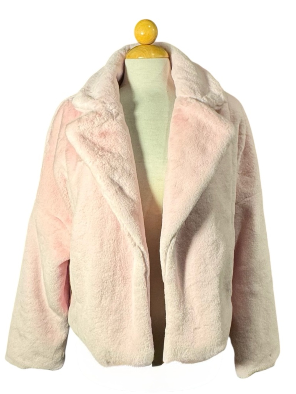 NWT Allegra K Plush Teddy Jacket in Light Pink
